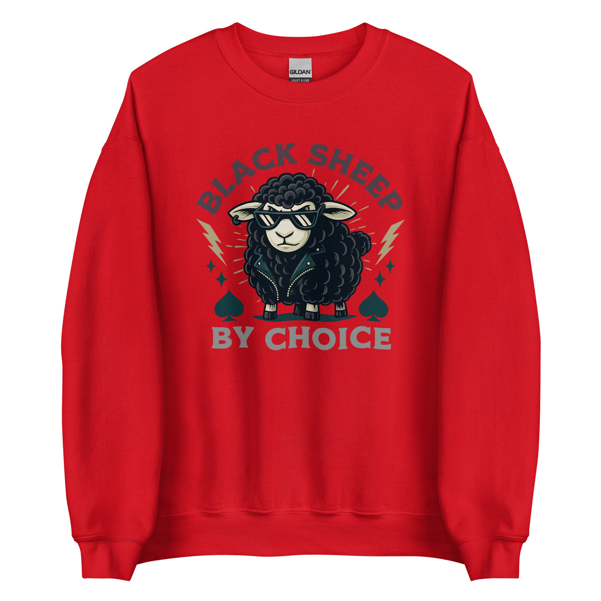 Black Sheep by Choice – Unisex Sweater – rot, Vorderansicht