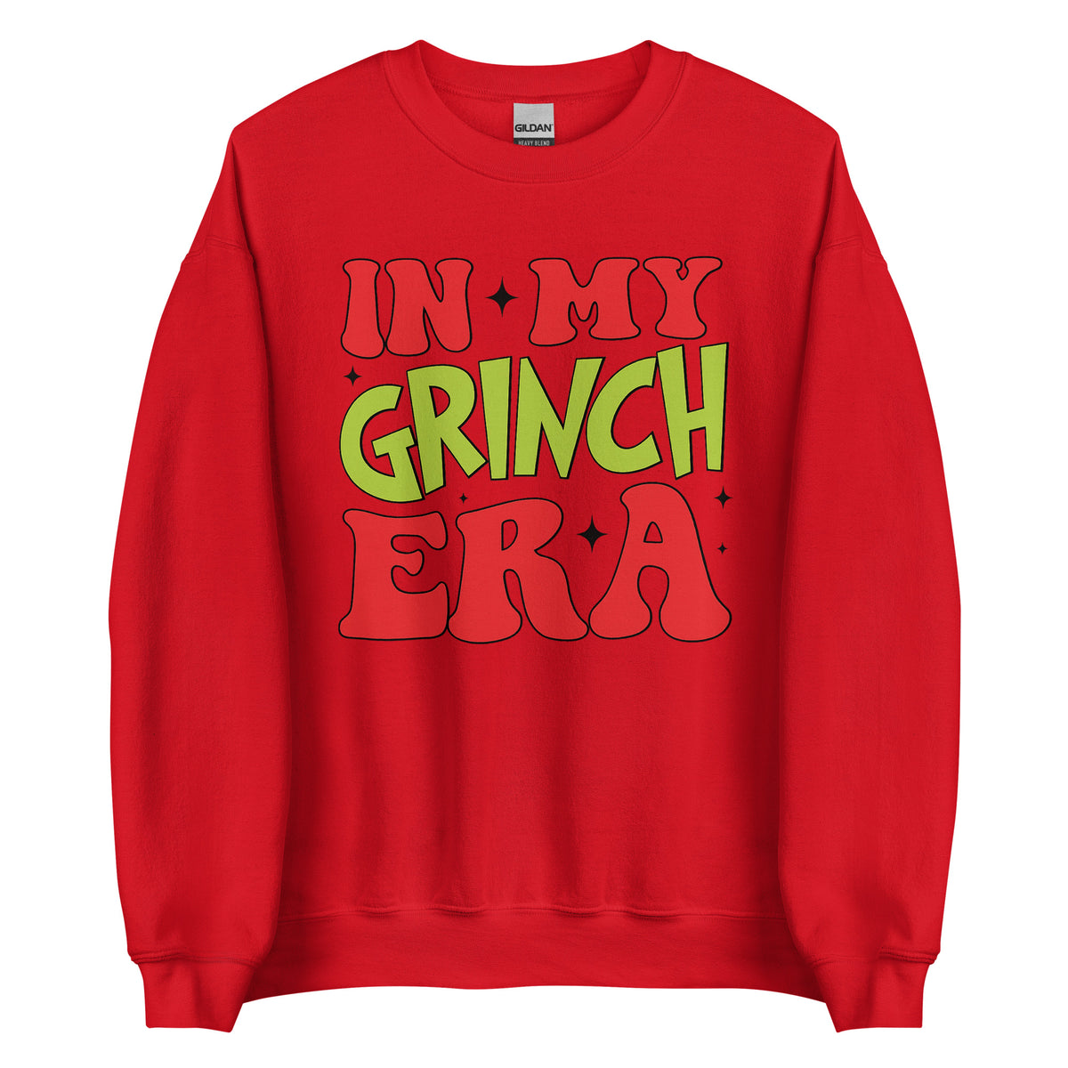 In My Grinch Era – Weihnachtssweater mit Humor – rot, Vorderansicht
