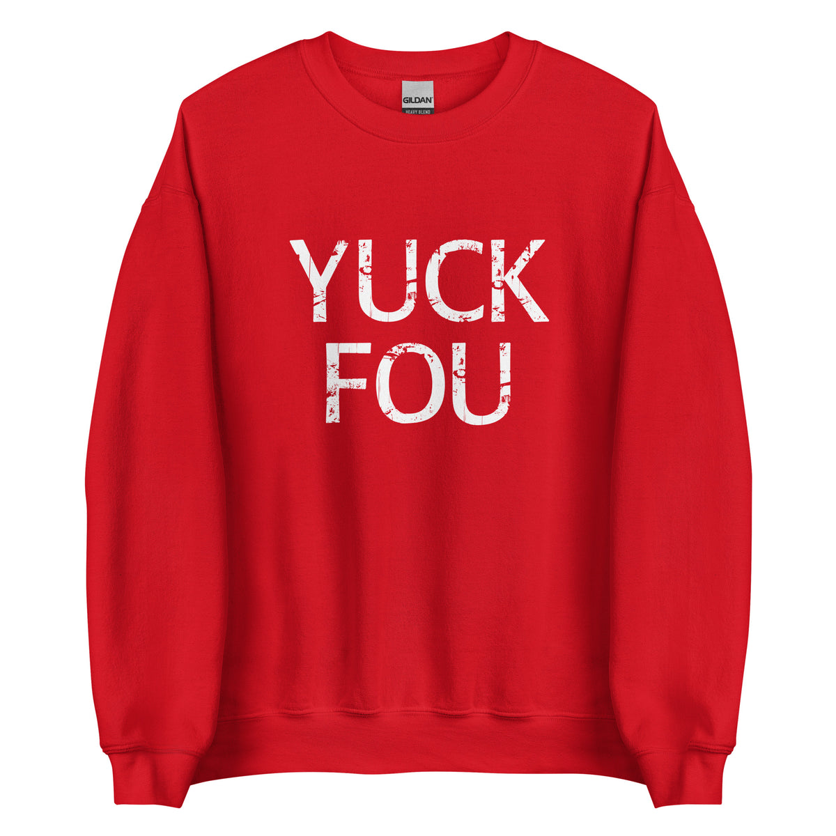 Yuck Fou – Unisex Sweater – rot, Vorderansicht