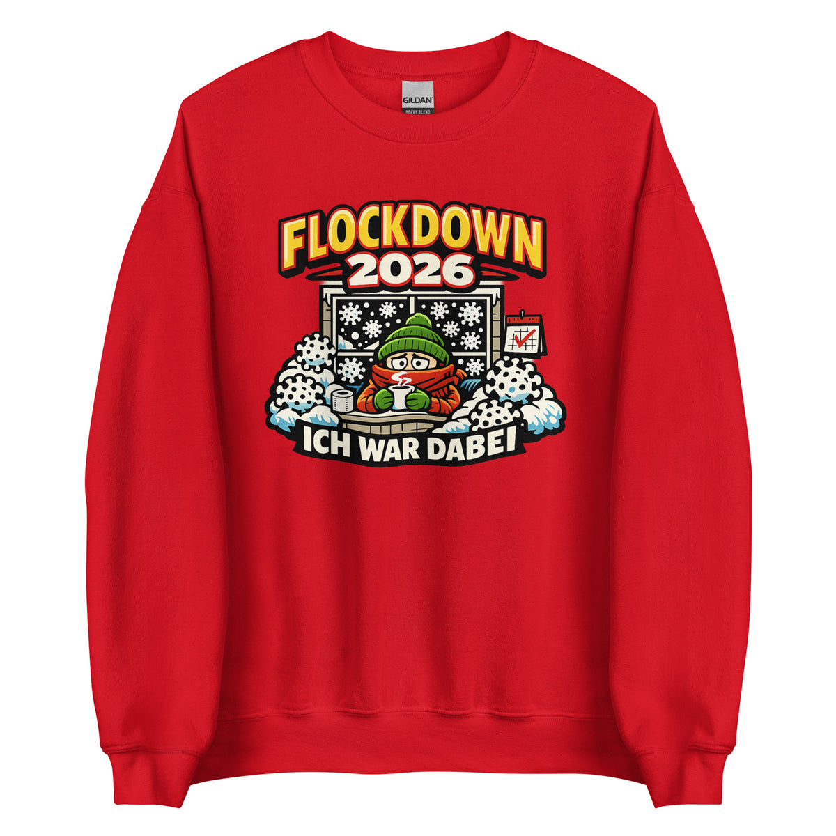 Flockdown 2026 – Ich war dabei – Unisex Sweater – rot, Vorderansicht