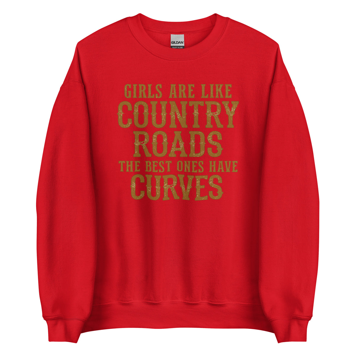 Girls Are Like Country Roads – Unisex Sweater – rot, Vorderansicht