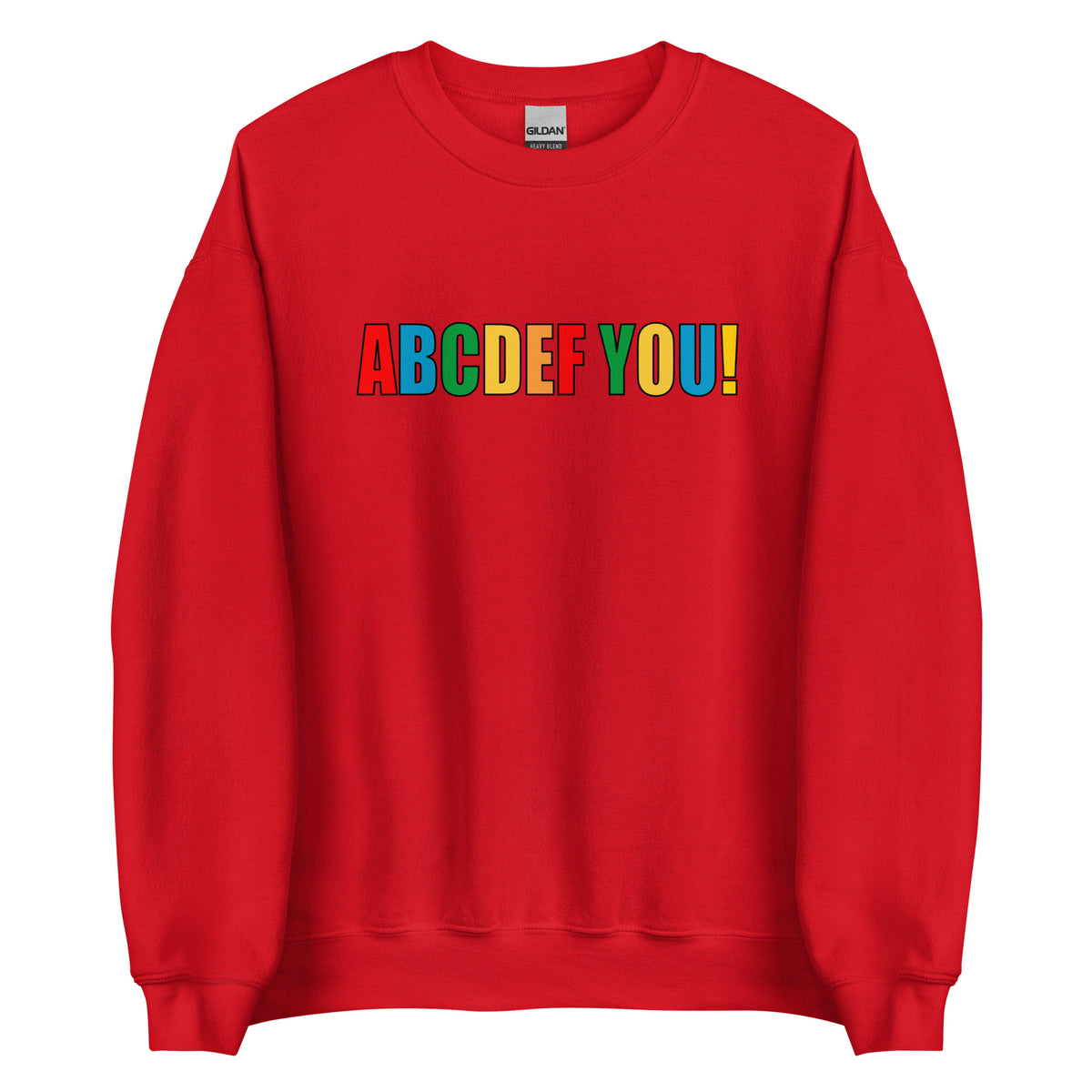 ABCDEF YOU! – Unisex Sweater – rot, Vorderansicht