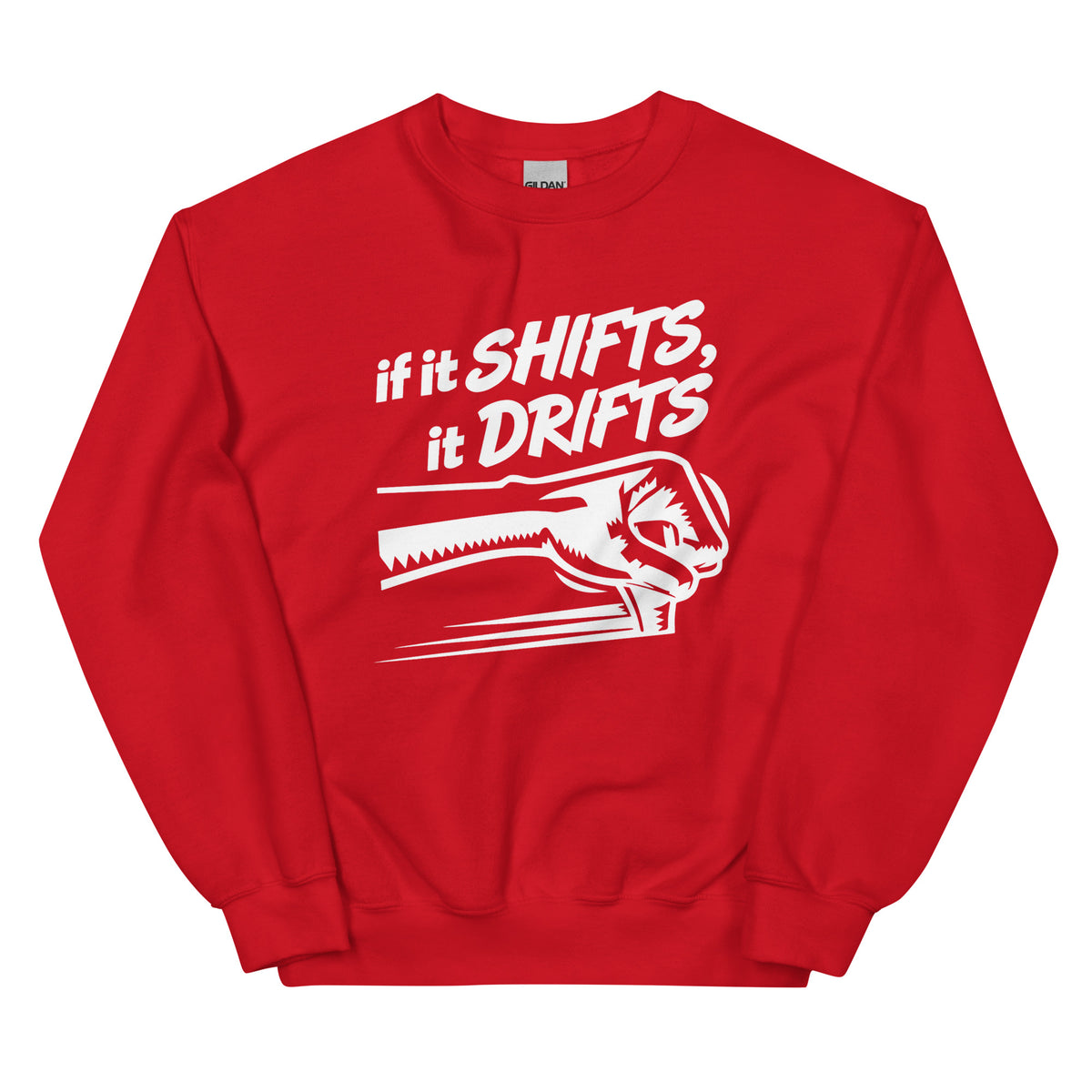 If It Shifts It Drifts Unisex-Sweater – rot, Vorderansicht