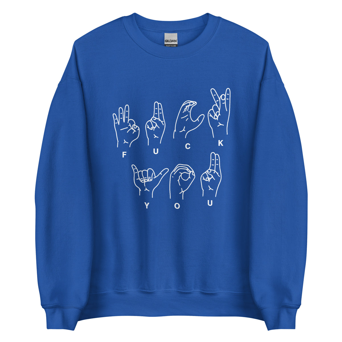 Fuck You Handsign Unisex Sweater – Vorderansicht
