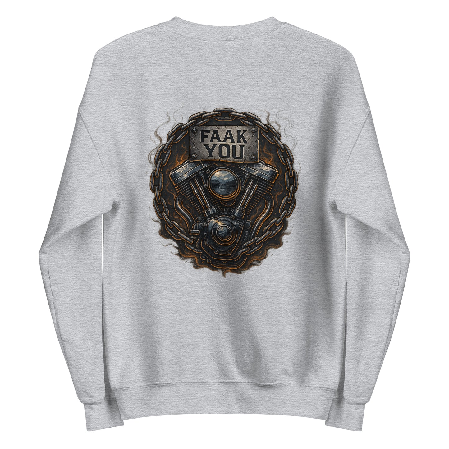 FAAK YOU – V-Twin Statement Backprint - Unisex-Pullover