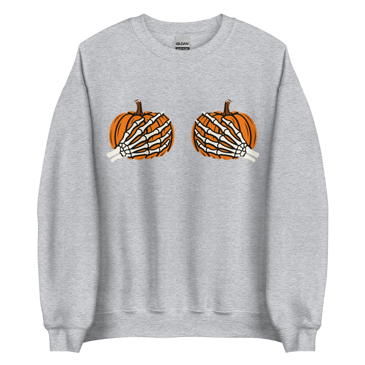 Pumpkin Boobs – Halloween Sweater mit Skeletthänden