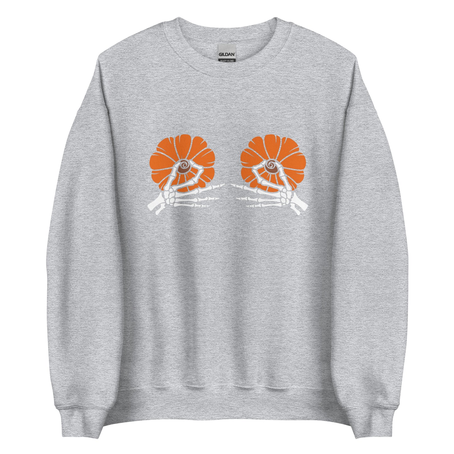 Pumpkin Boobs 2.0 – Halloween Sweater mit Skelett-Händen