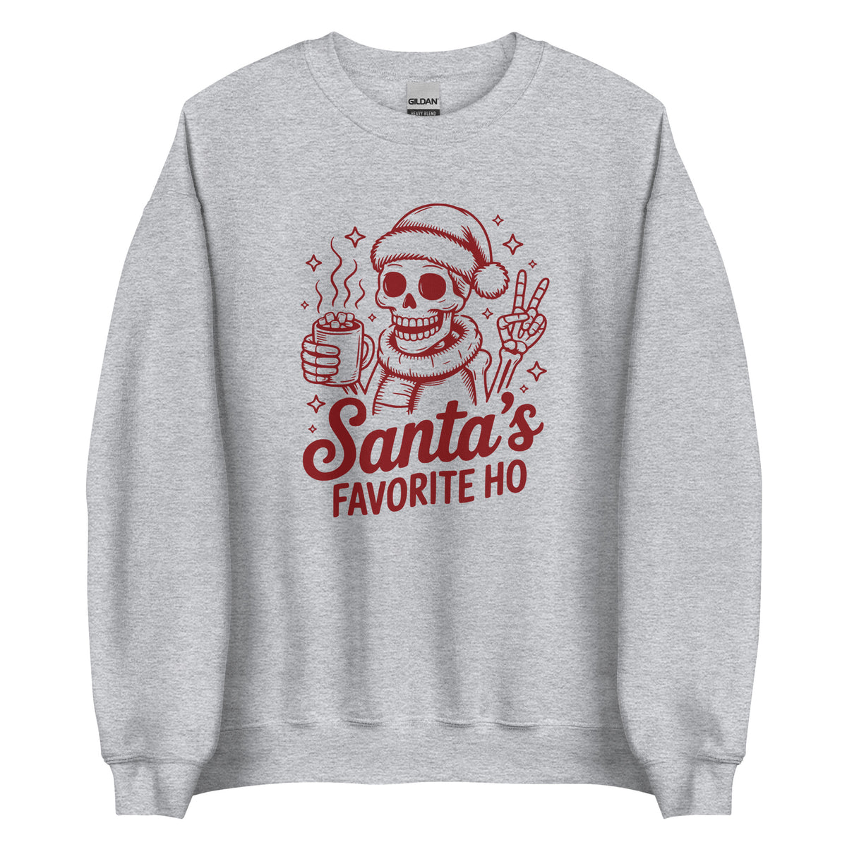 Santa’s Favorite Ho – Unisex Sweater – sportgrau, Vorderansicht
