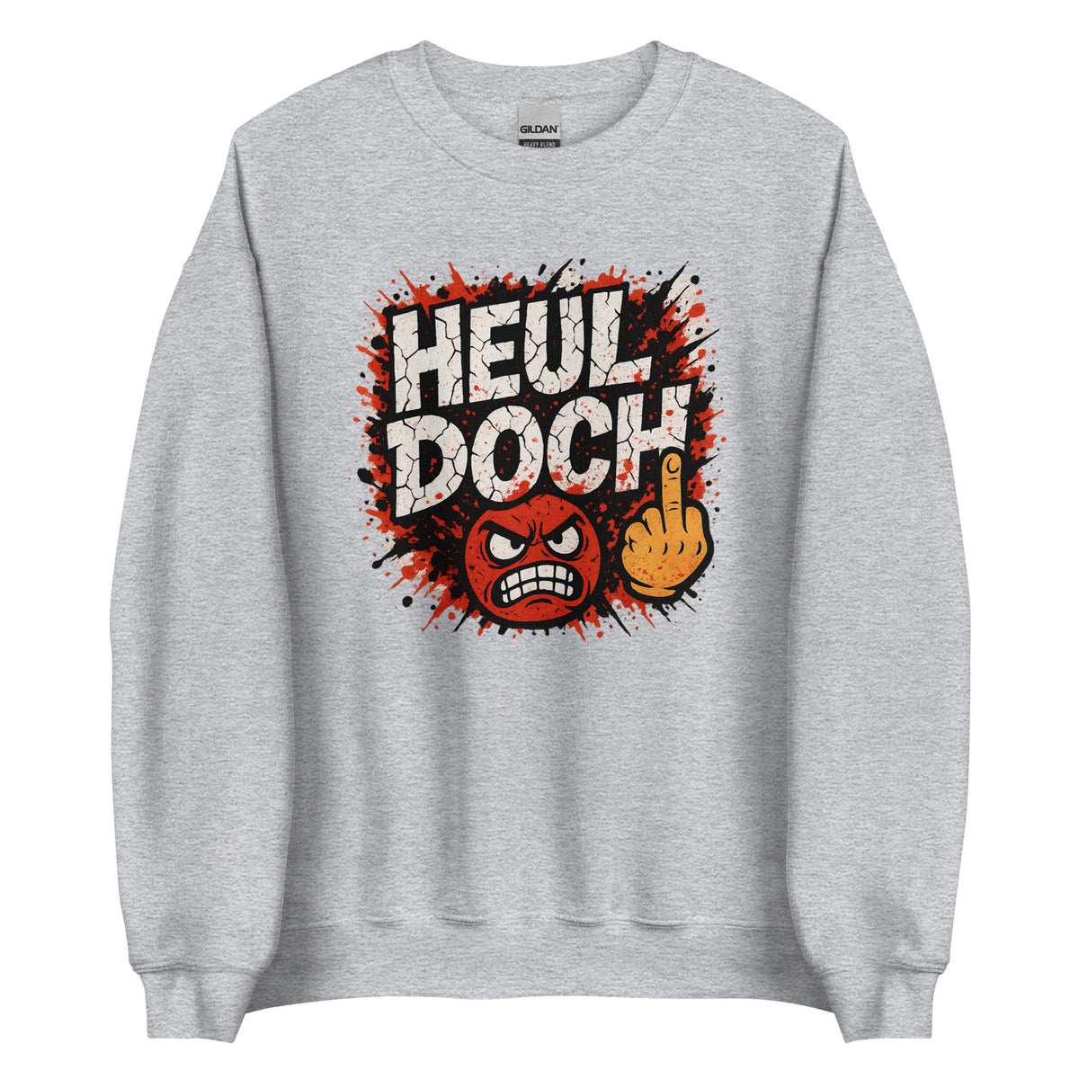 Heul doch – Unisex Sweater – sportgrau, Vorderansicht