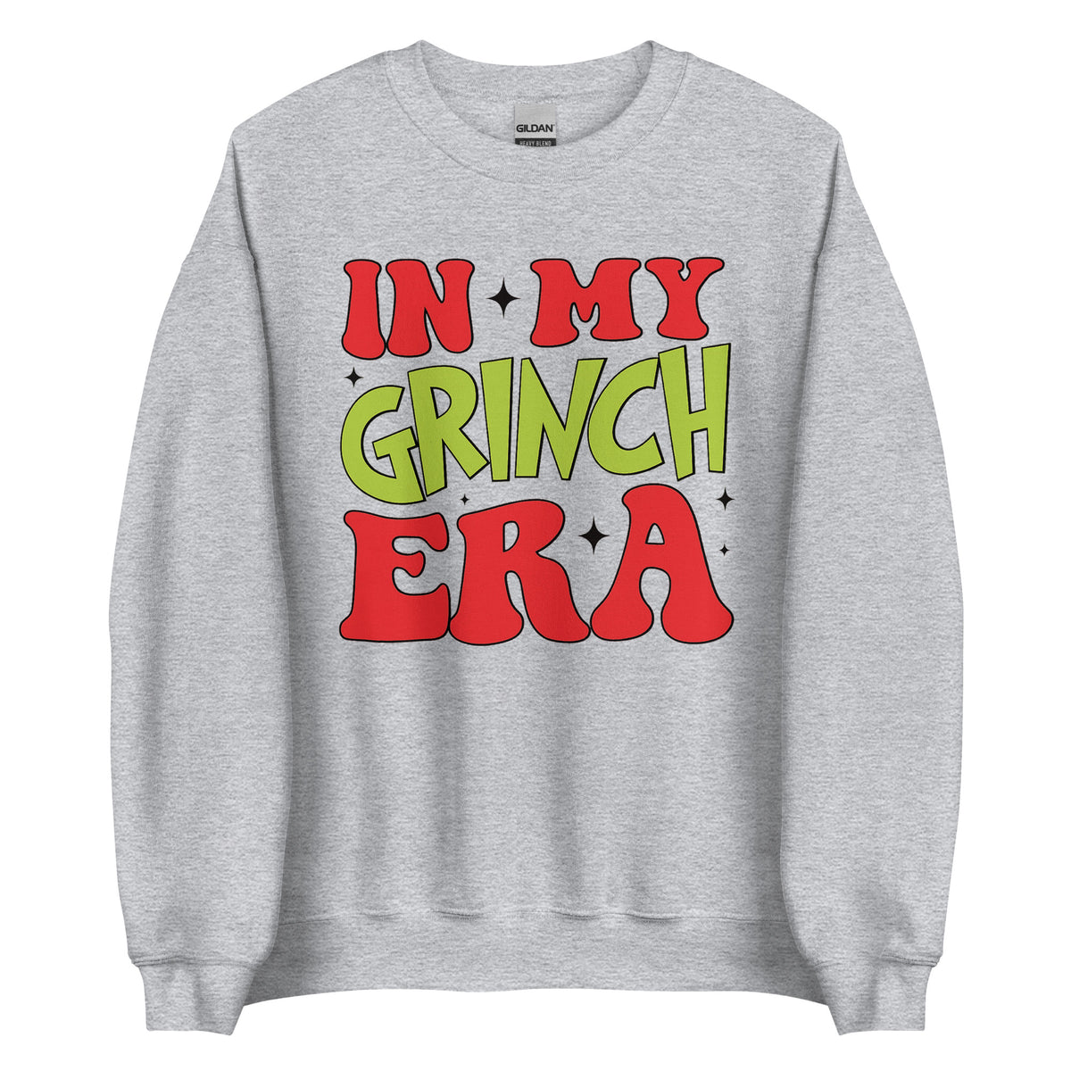 In My Grinch Era – Weihnachtssweater mit Humor – sportgrau, Vorderansicht