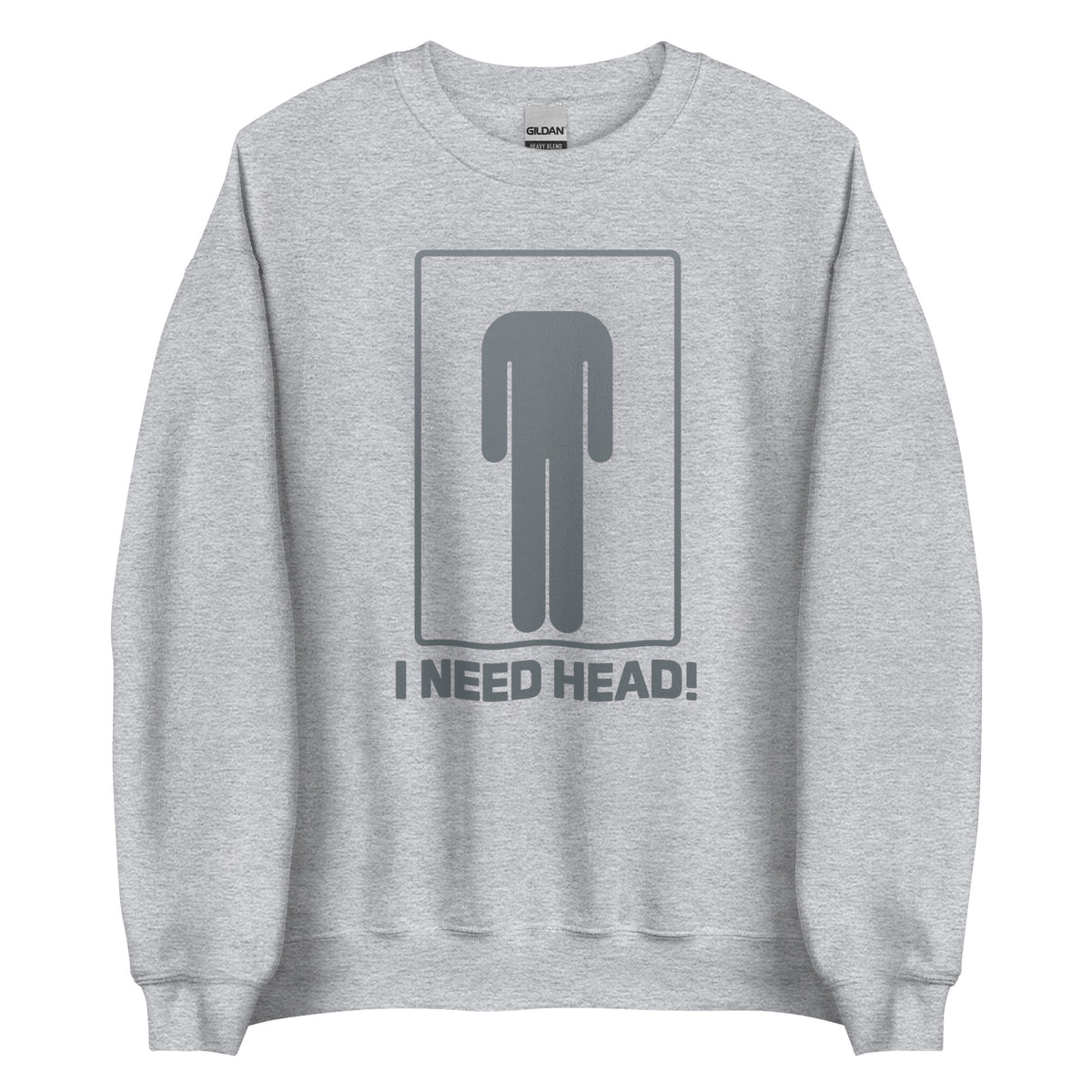 I Need Head. – Unisex Sweater – sportgrau, Vorderansicht