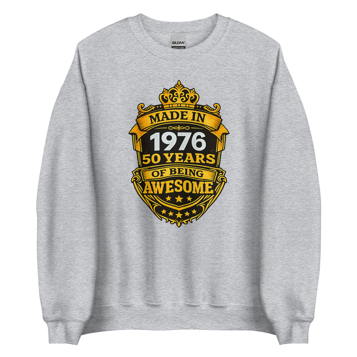 Made in 1976 – 50 Years of Being Awesome – Unisex Sweater – sportgrau, Vorderansicht