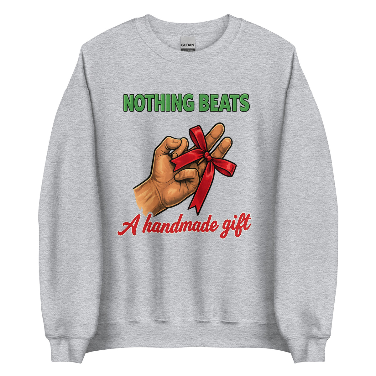 Nothing Beats a Handmade Gift – Unisex Sweater – sportgrau, Vorderansicht