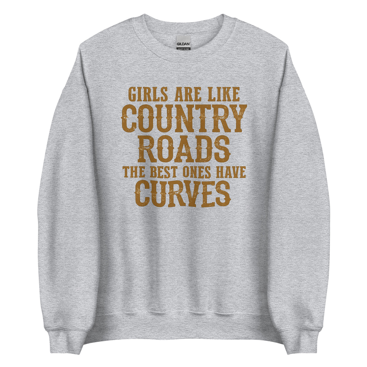 Girls Are Like Country Roads – Unisex Sweater – sportgrau, Vorderansicht