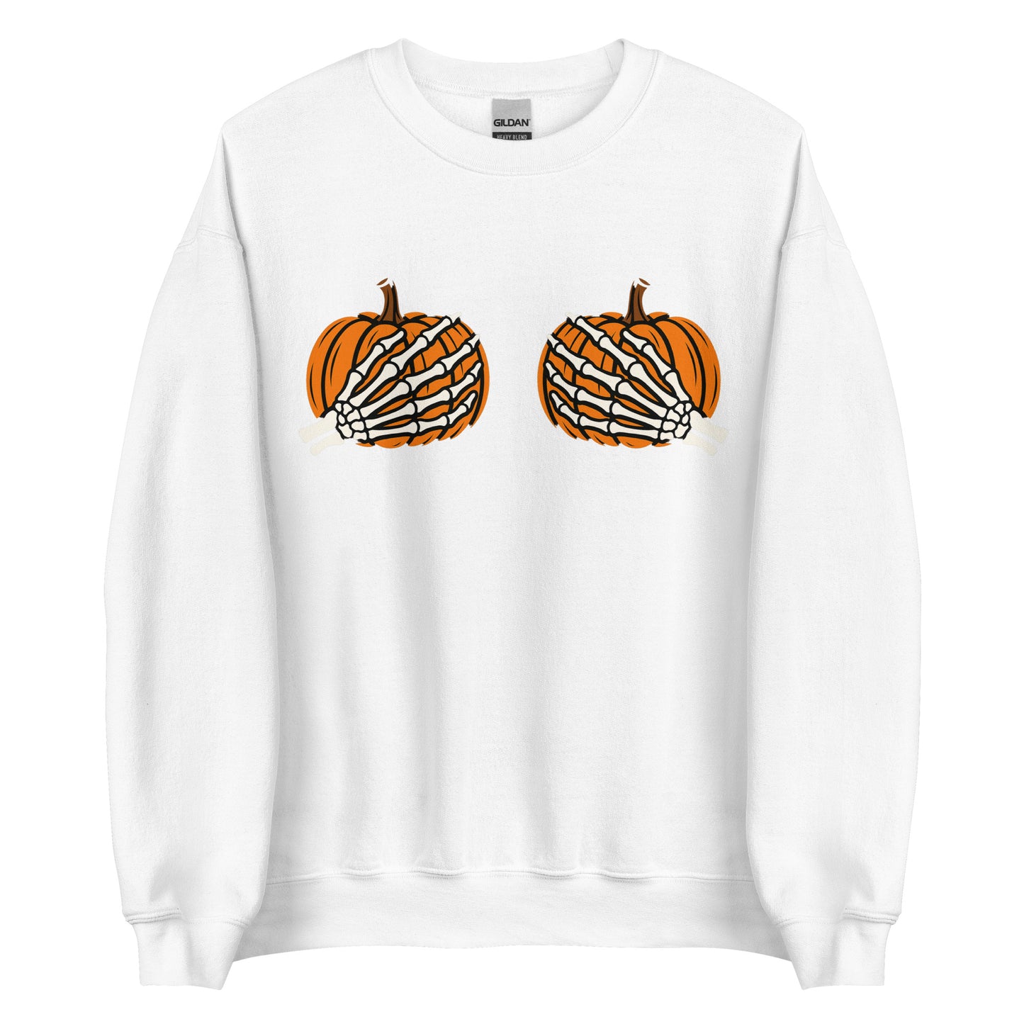 Pumpkin Boobs – Halloween Sweater mit Skeletthänden