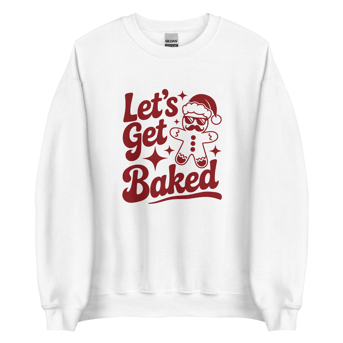 Let’s Get Baked – Unisex Sweater – weiß, Vorderansicht