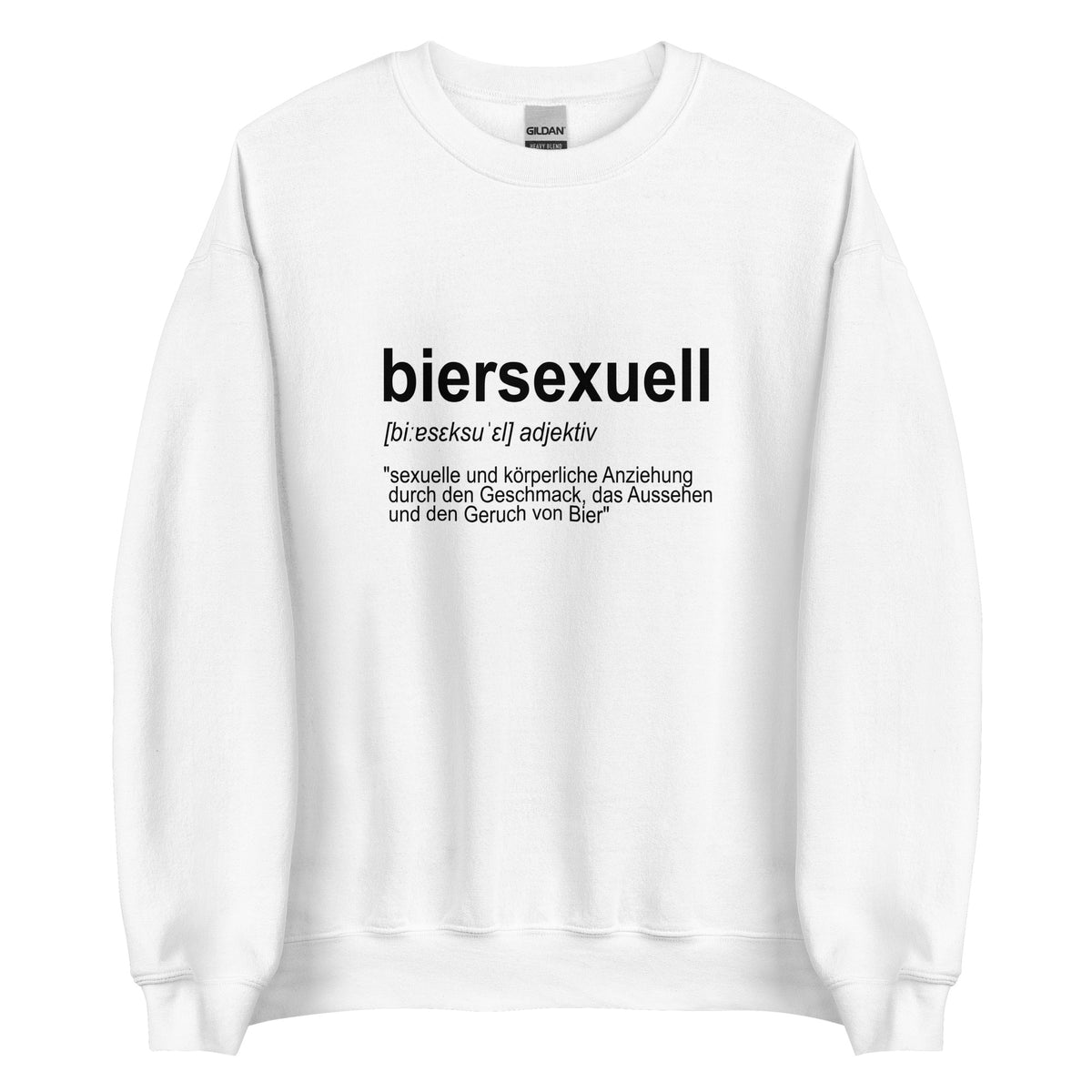 Biersexuell – Unisex Sweater – weiß, Vorderansicht