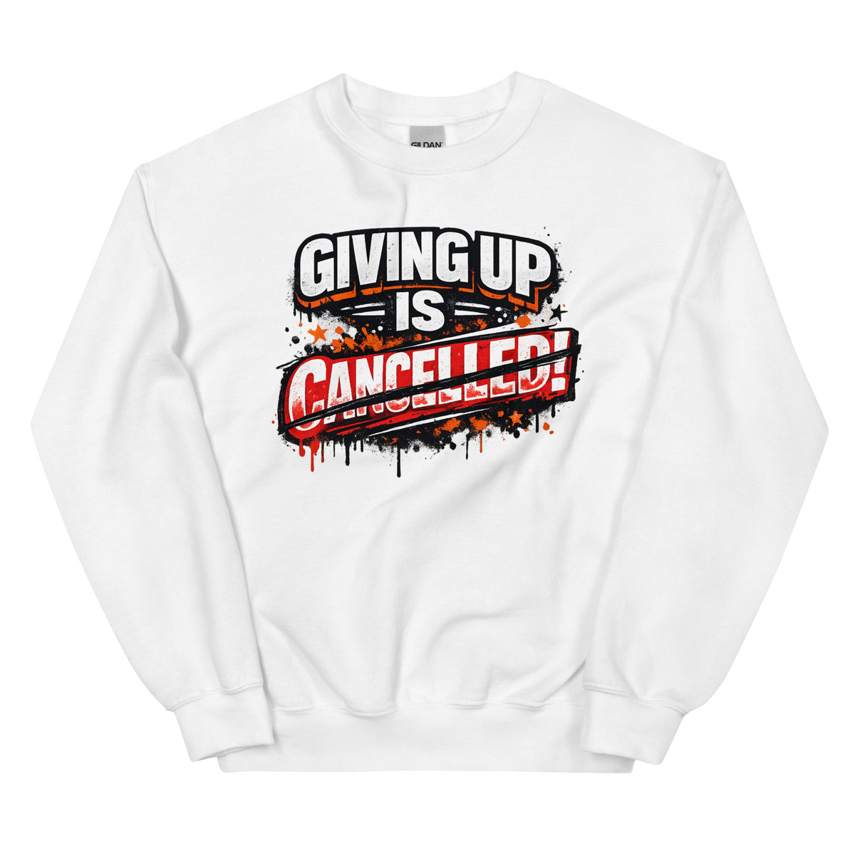 Giving Up Is Cancelled – Power Sweater – weiß, Vorderansicht