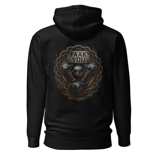 FAAK YOU – V-Twin Statement Backprint – Unisex Hoodie