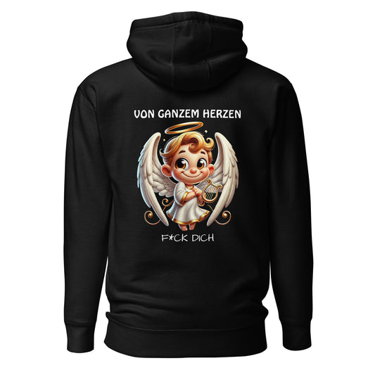 Von ganzem Herzen – F*ck Dich (Angel Edition) – Unisex Hoodie Backprint