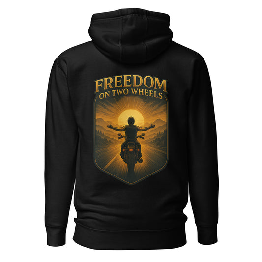 Freedom on Two Wheels - Backprint Unisex Hoodie