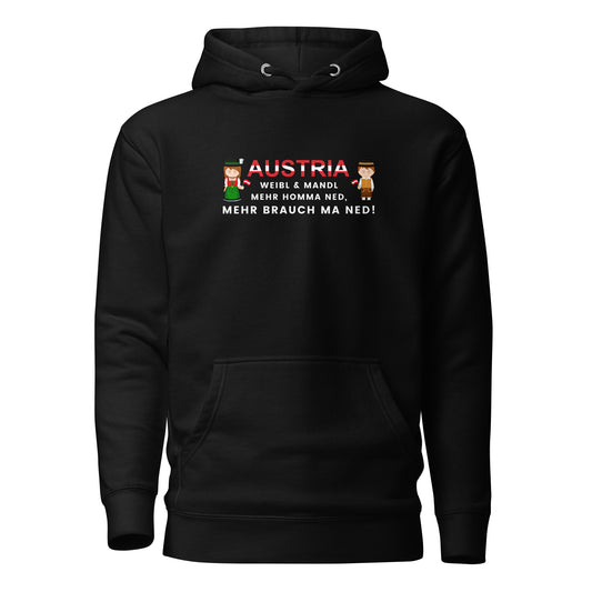 Austria – Weibl & Mandl, mehr brauch ma ned – Hoodie