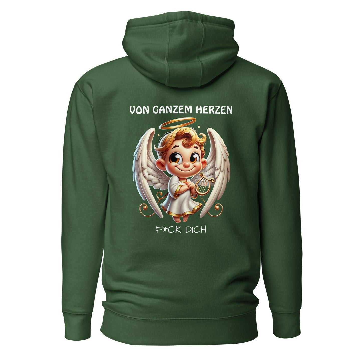 Von ganzem Herzen – F*ck Dich (Angel Edition) – Unisex Hoodie Backprint