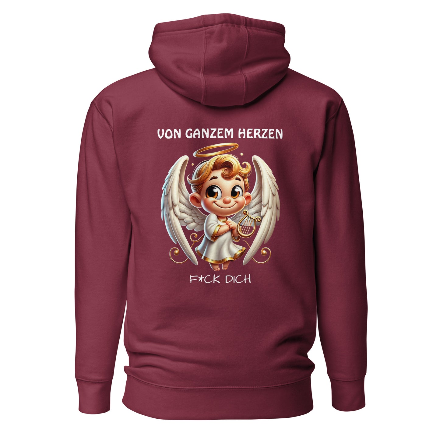 Von ganzem Herzen – F*ck Dich (Angel Edition) – Unisex Hoodie Backprint