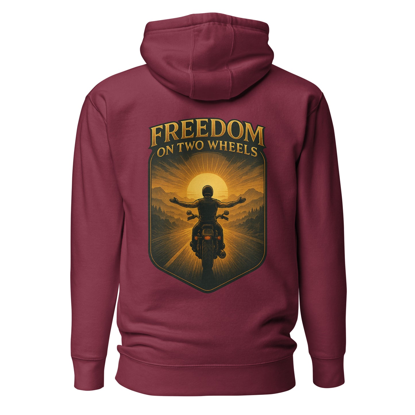 Freedom on Two Wheels - Backprint Unisex Hoodie