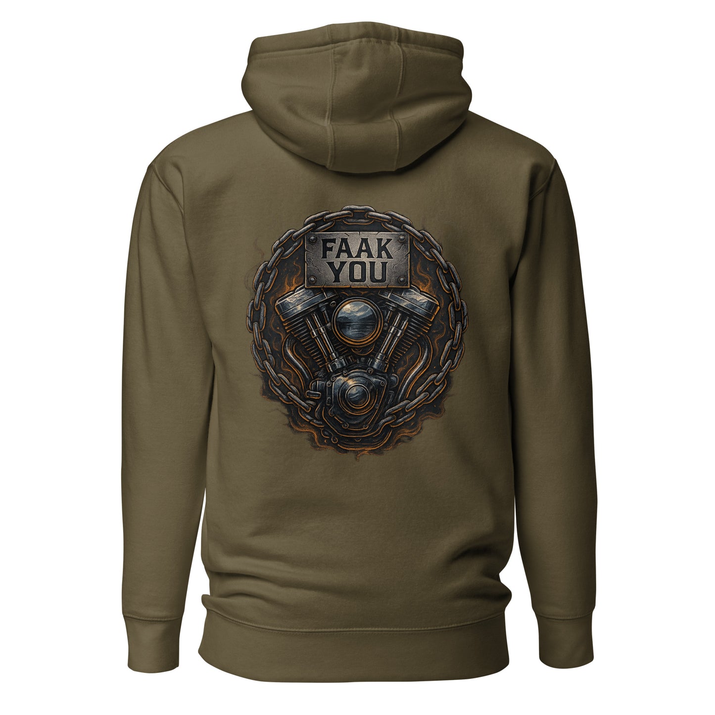 FAAK YOU – V-Twin Statement Backprint – Unisex Hoodie