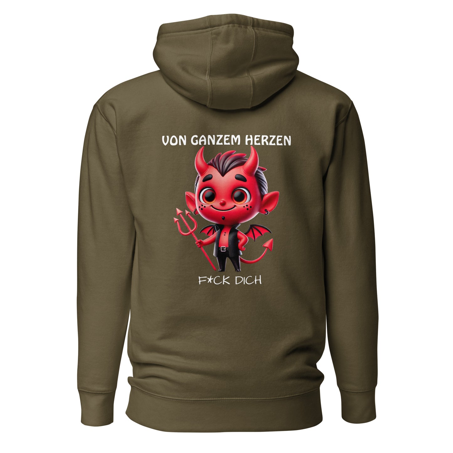 Von ganzem Herzen – F*ck Dich (Devil Edition) – Unisex Hoodie Backprint
