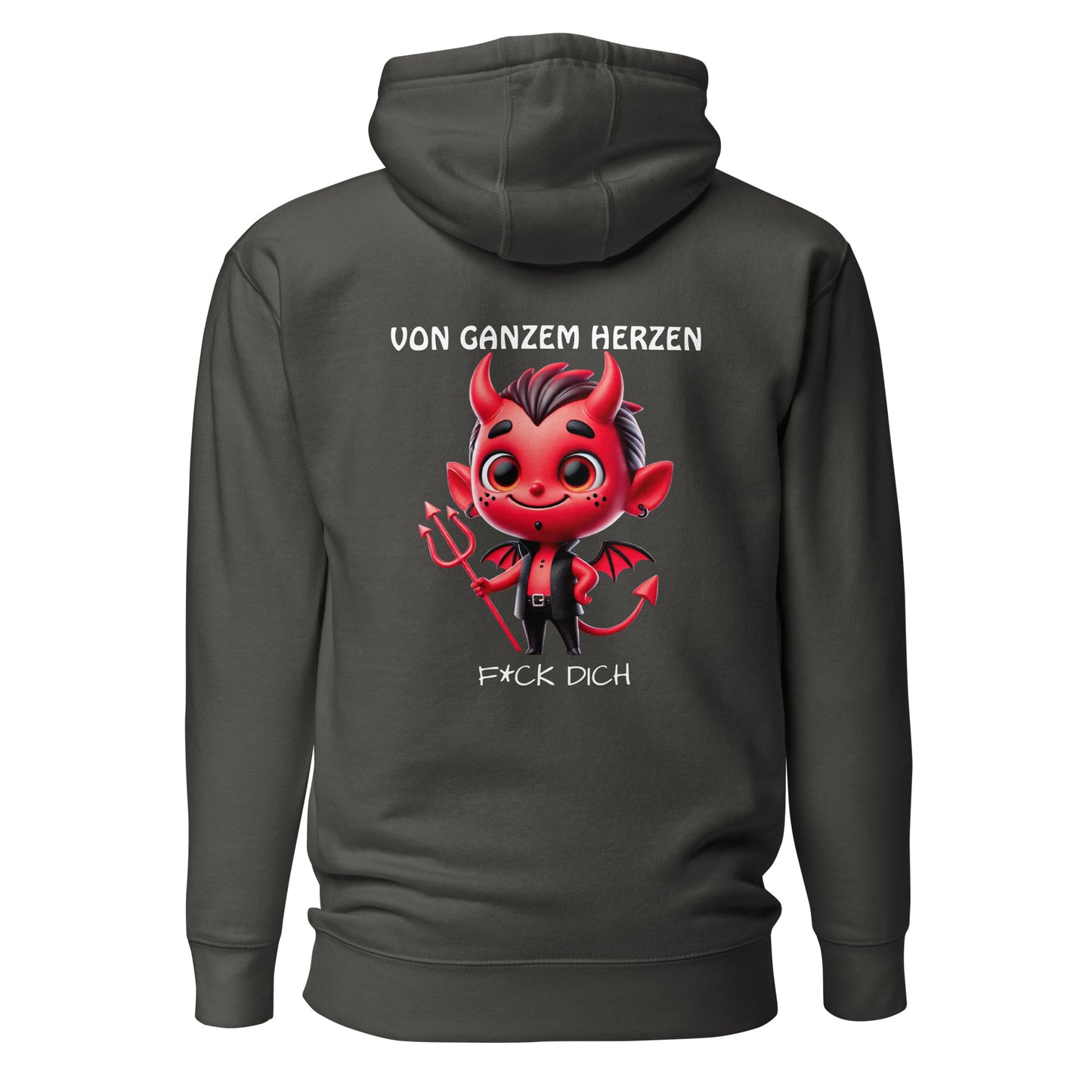 Von ganzem Herzen – F*ck Dich (Devil Edition) – Unisex Hoodie Backprint