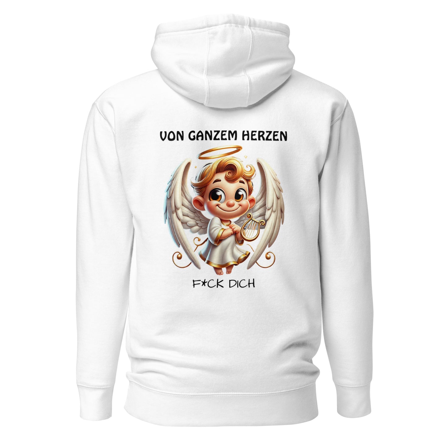 Von ganzem Herzen – F*ck Dich (Angel Edition) – Unisex Hoodie Backprint