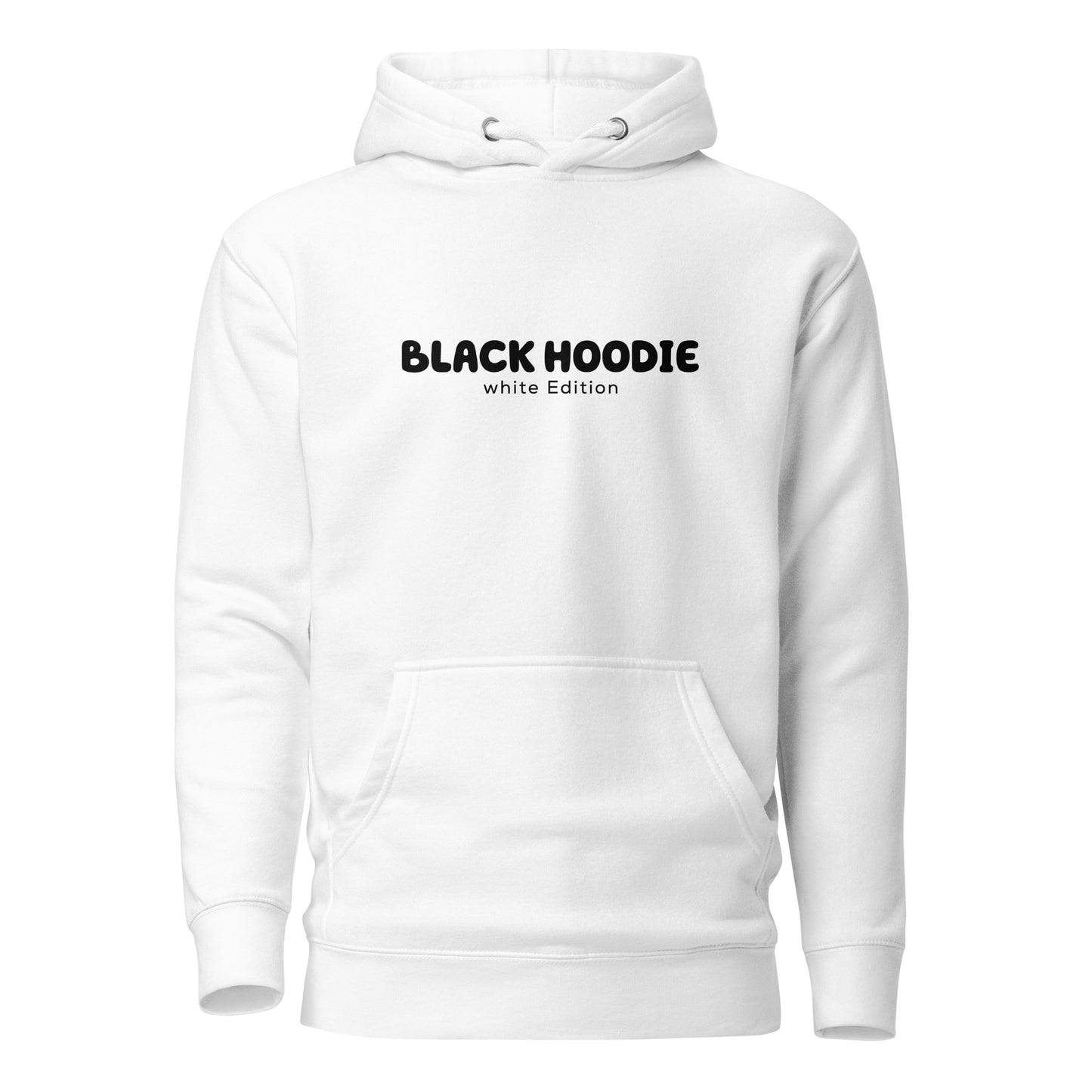 Black Hoodie – White Edition (Unisex Hoodie)