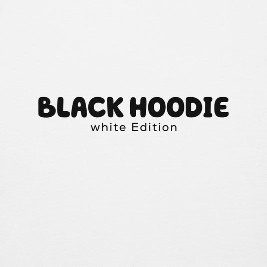 Black Hoodie – White Edition (Unisex Hoodie)