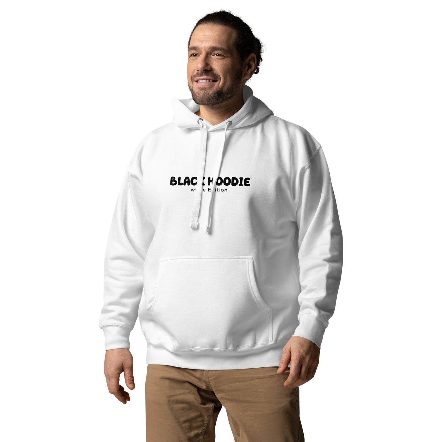 Black Hoodie – White Edition (Unisex Hoodie)