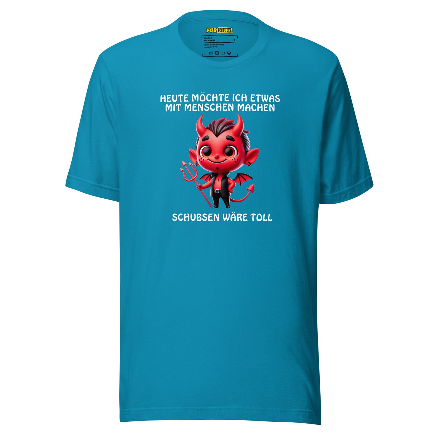 Schubsen wäre toll – Teufel-Shirt mit Haltungsschaden
