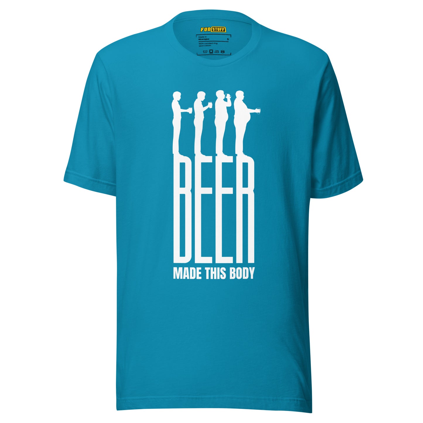 Beer Made This Body – Evolution im Krug – Unisex T-Shirt