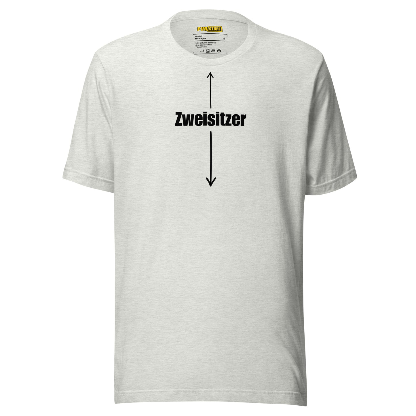 Two-seater – Funny shirt for men with arrow and statement