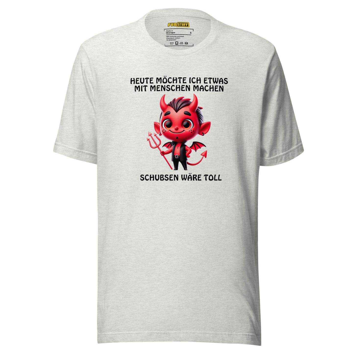 Schubsen wäre toll – Teufel-Shirt mit Haltungsschaden