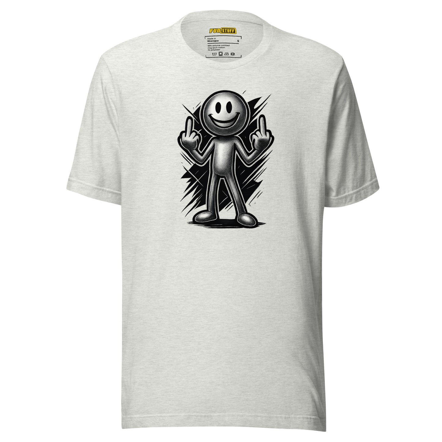 Smiley mit Haltung – Doppelter Mittelfinger – Unisex T-Shirt