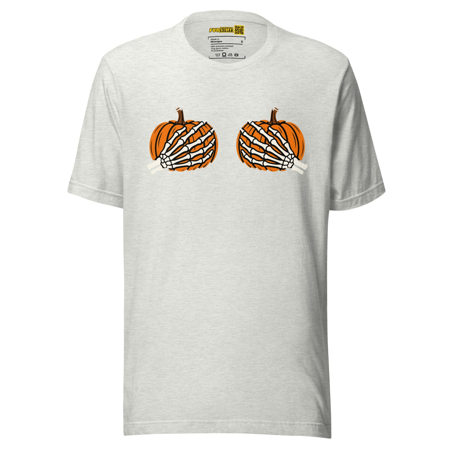 Pumpkin Boobs – Halloween Shirt mit Skeletthänden