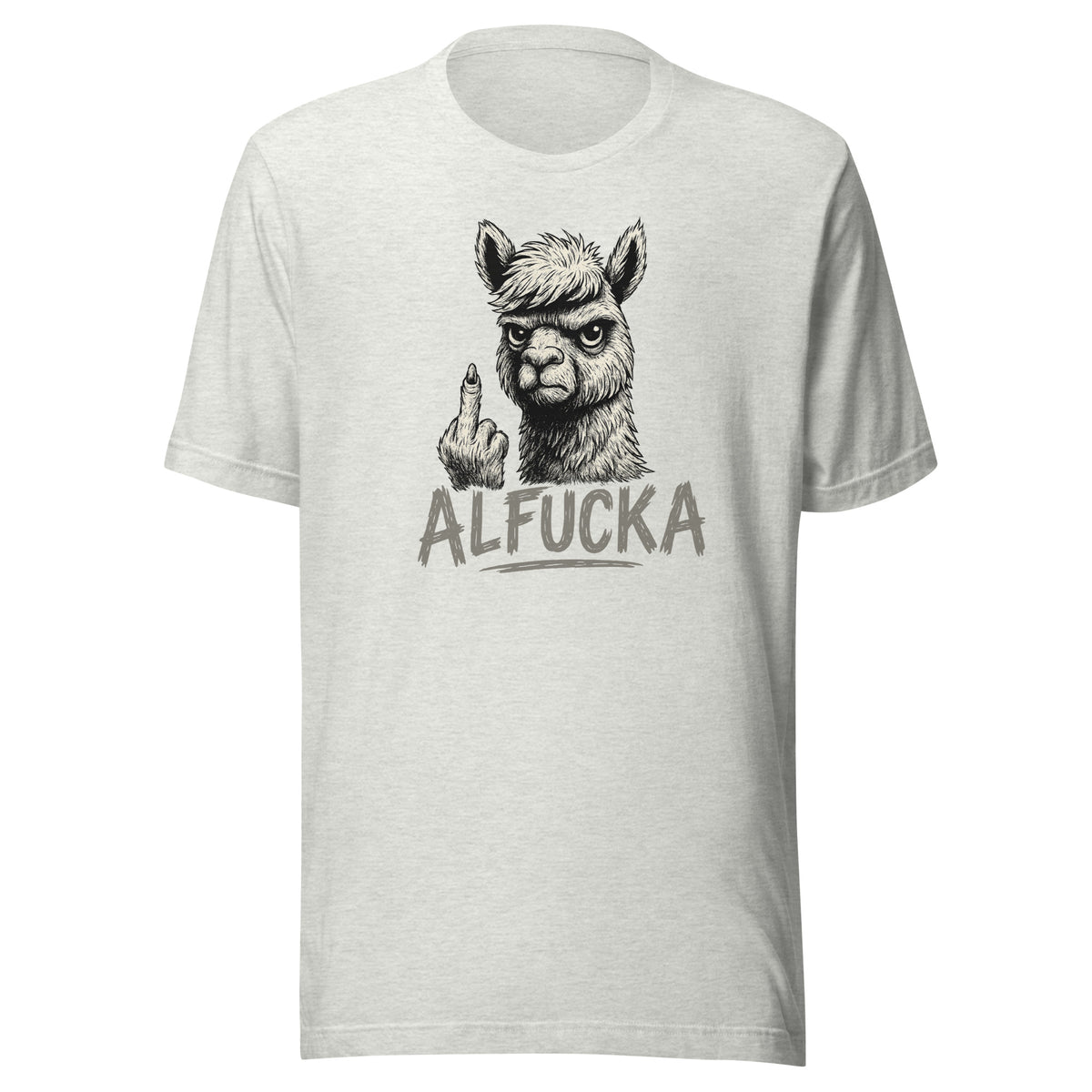 Alfucka – Unisex T-Shirt – aschgrau, Vorderansicht