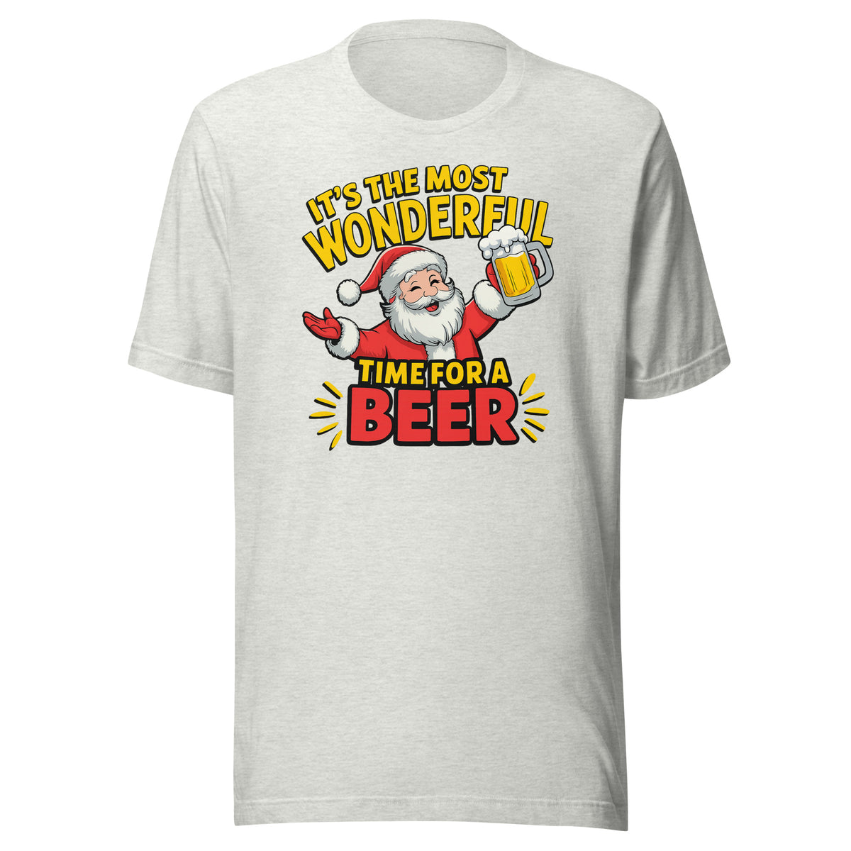 It’s the Most Wonderful Time for a Beer – Unisex T-Shirt – aschgrau, Vorderansicht