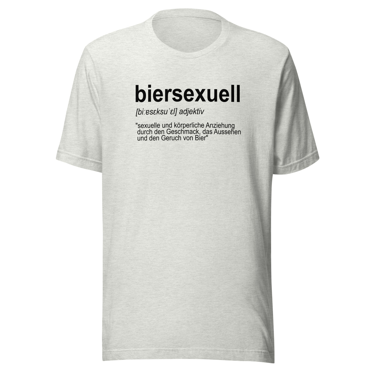 Biersexuell – Unisex T-Shirt – aschgrau, Vorderansicht