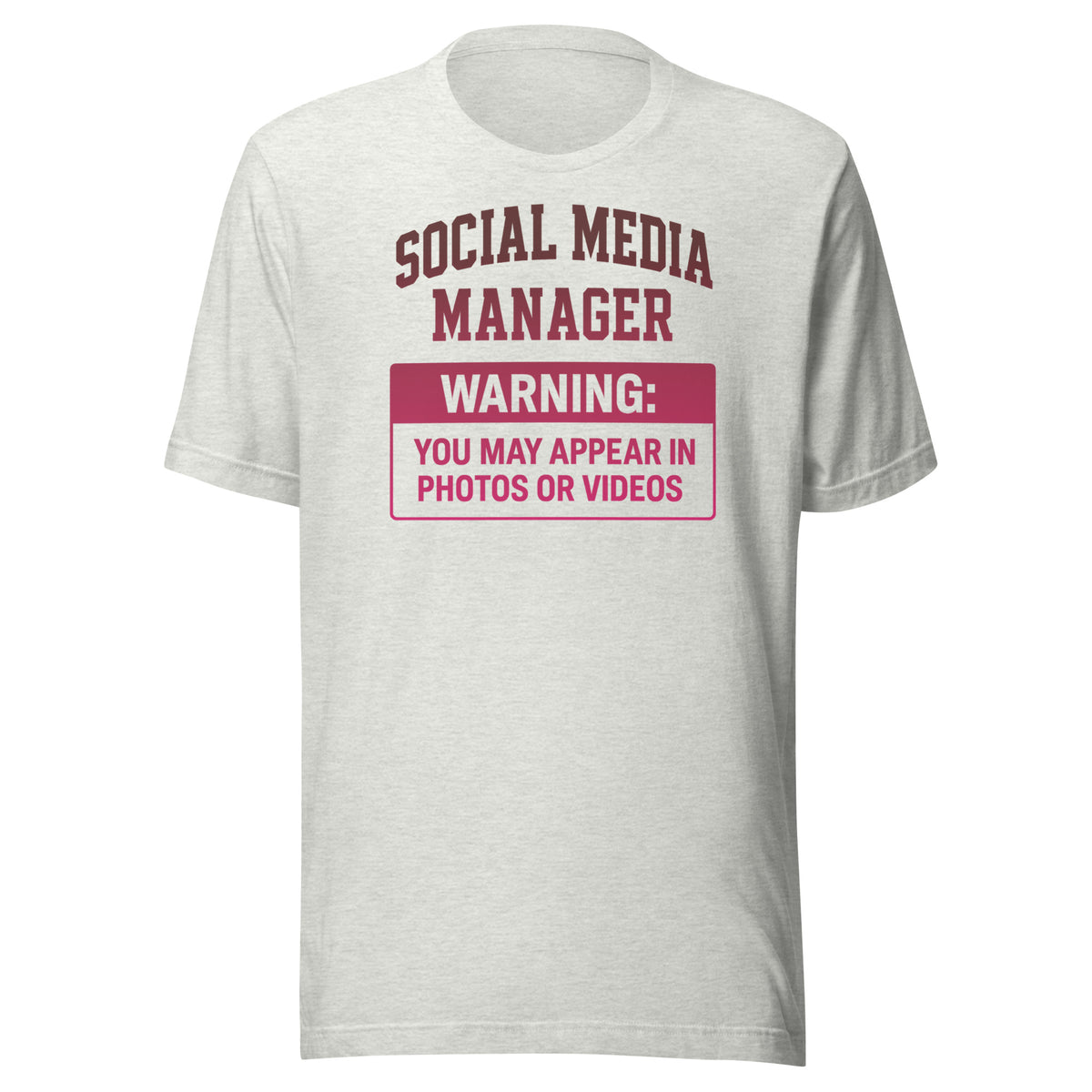 Social Media Manager - Unisex T-Shirt – aschgrau, Vorderansicht