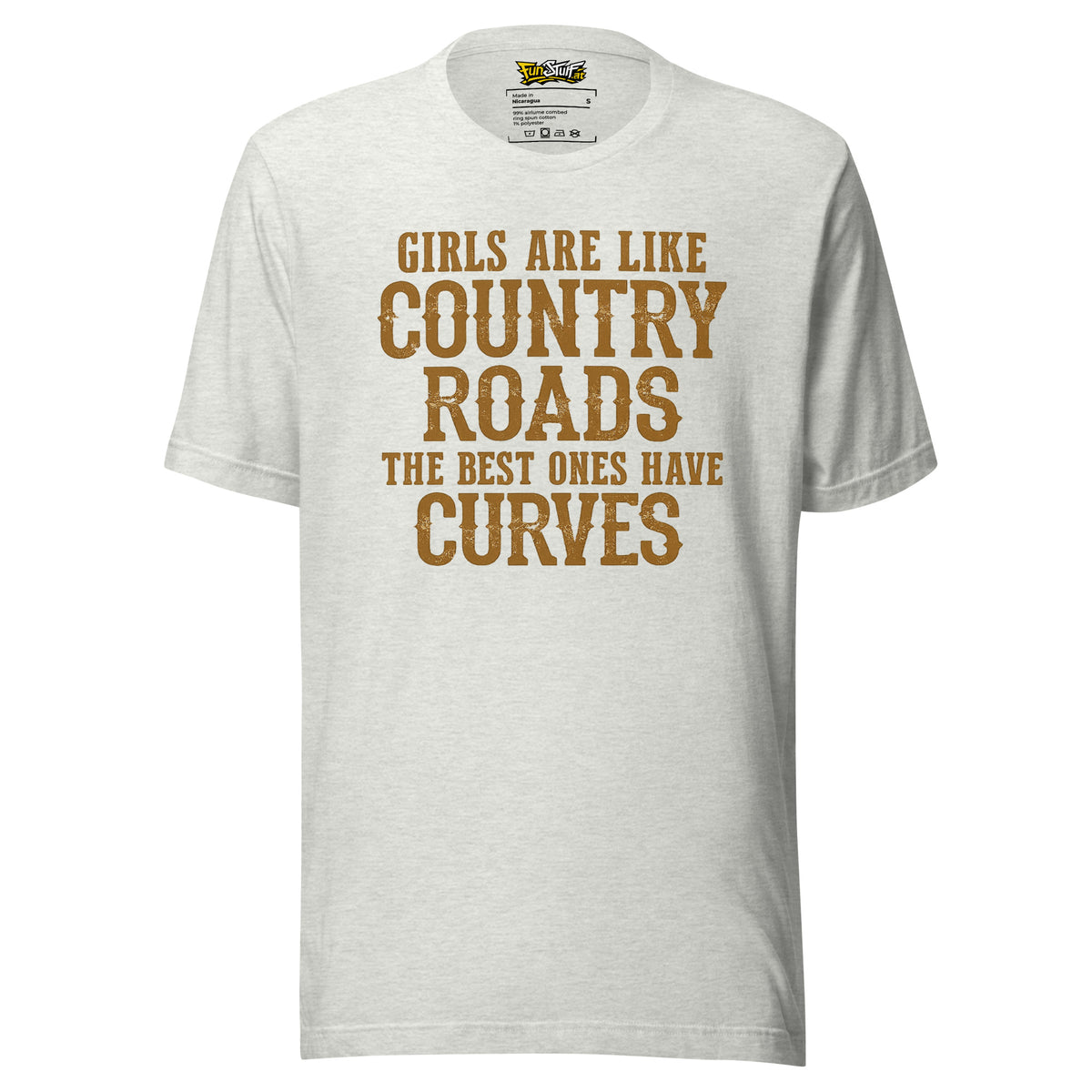 Girls Are Like Country Roads – Unisex T-Shirt – aschgrau, Vorderansicht