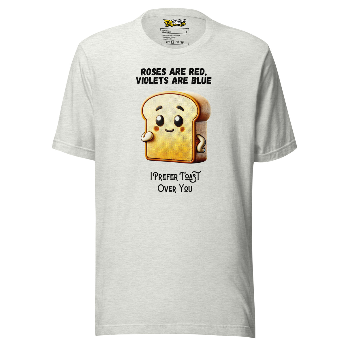 Roses Are Red – I Prefer Toast Over You – Unisex T-Shirt – aschgrau, Vorderansicht