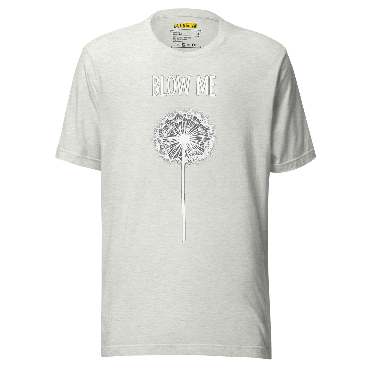 Blow Me – Pusteblume – Unisex T-Shirt – aschgrau, Vorderansicht