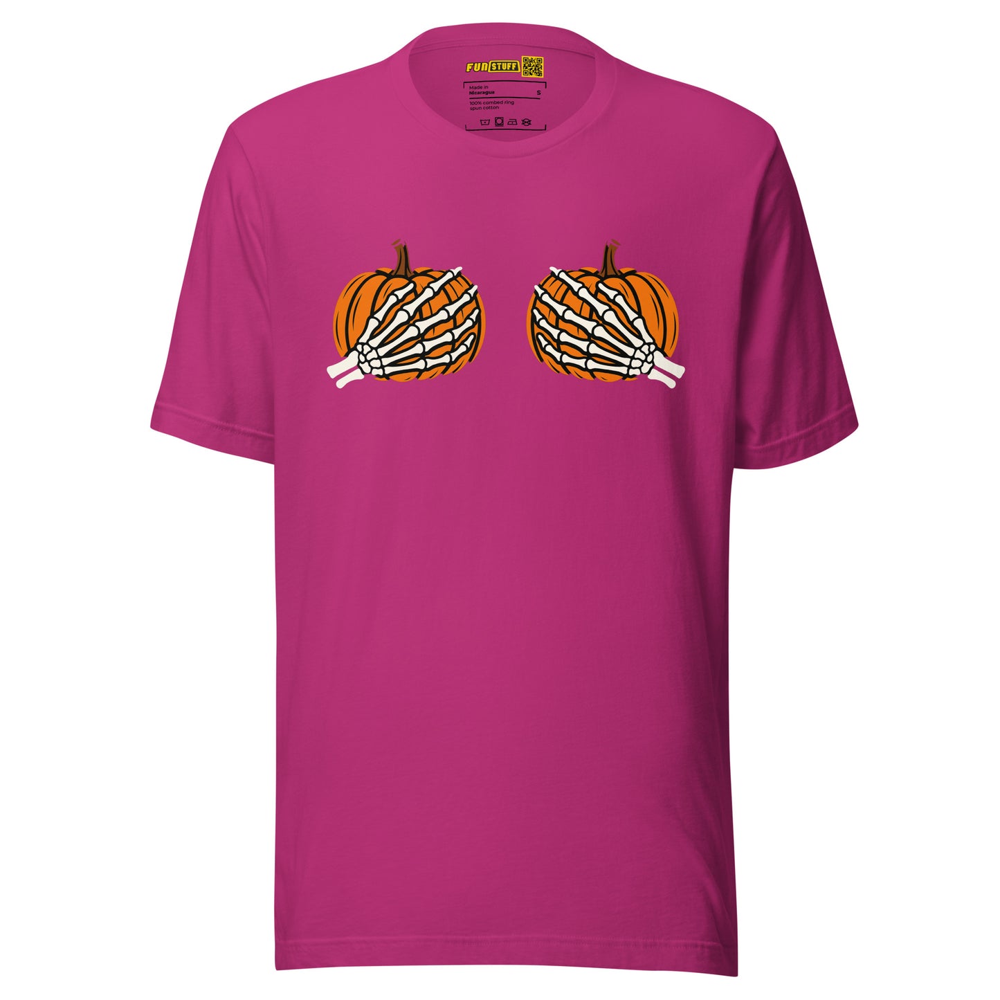 Pumpkin Boobs – Halloween Shirt mit Skeletthänden